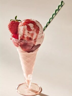 ANTHROPOLOGIE Ice Cream Sundae Flute Glass 2 Pack NEW